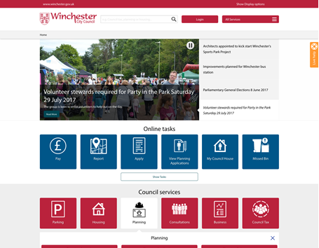 Winchester City Council home page