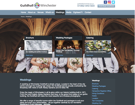 Winchester guildhall weddings page