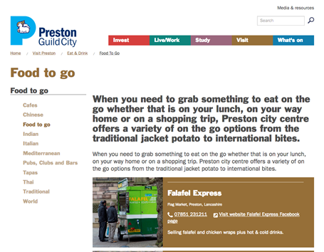 Preston Guild City - Eat listing section