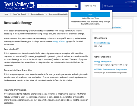 CMS publishing for Test Valley District Council