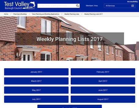 Test Valley District Council planning publishing