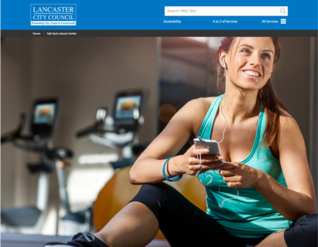 Lancaster Salt Ayre Leisure centre built with web labs CMS microsite theming system
