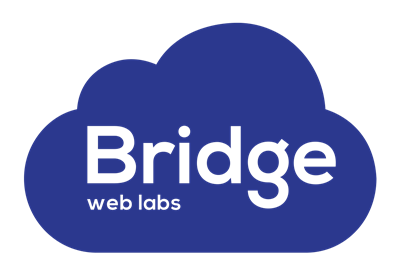 Web labs bridge logo blue solid colour on transparent png