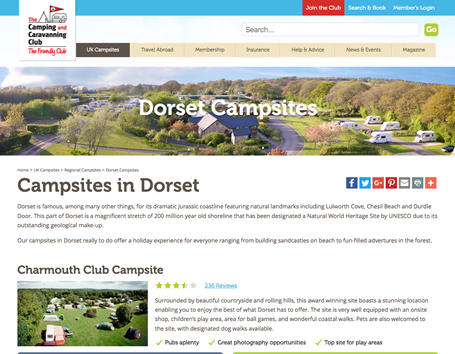 The Camping & Caravanning Club regional campsites