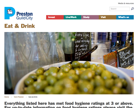 Preston Guild City eat and drink section