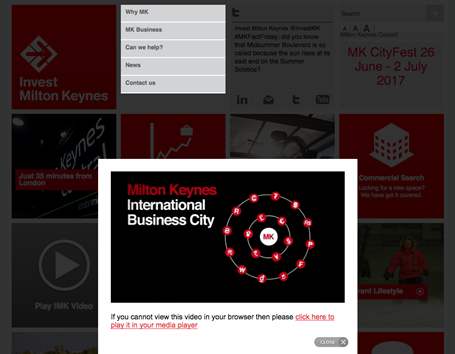 Invest Milton Keynes - Video modal