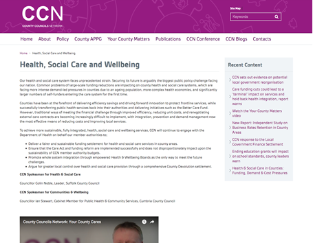 County Councils Network - Health and Wellbeing section