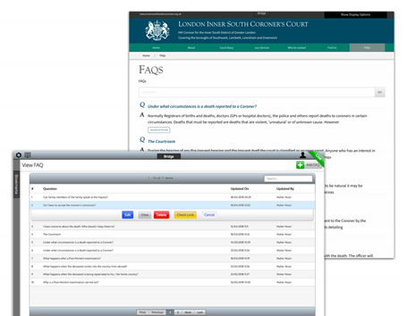 South london coroners FAQs module