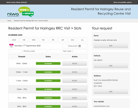 Recycling Centre Manager booking