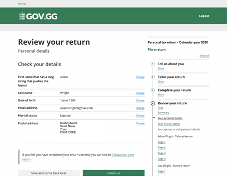 Reviewing your return - Users can deep link to a form field with the return
