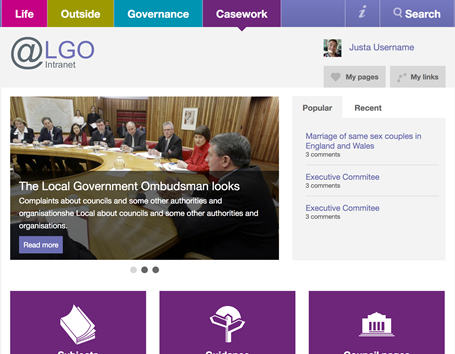 LGO intranet home page