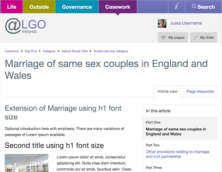 LGO intranet content page