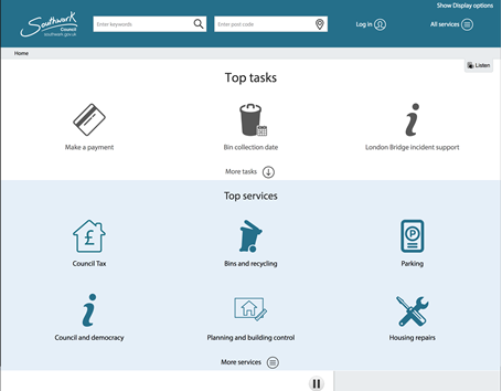 Southwark council home page