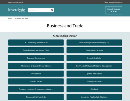 Inverclyde Council Service page