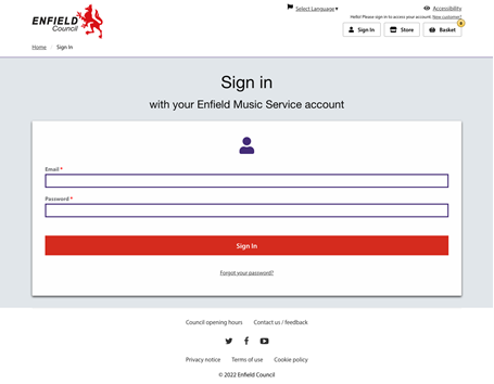 Enfield music service login