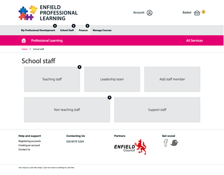 Enfield professional learning trainers dashboard