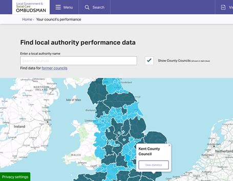 Council performance mapping for local and county councils