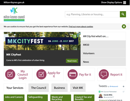 Milton Keynes borough council home page