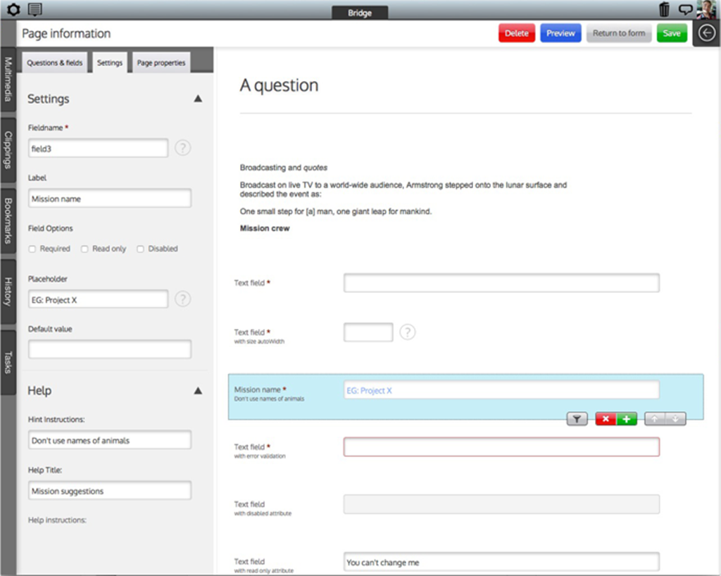 Forms Master - Bridge UI