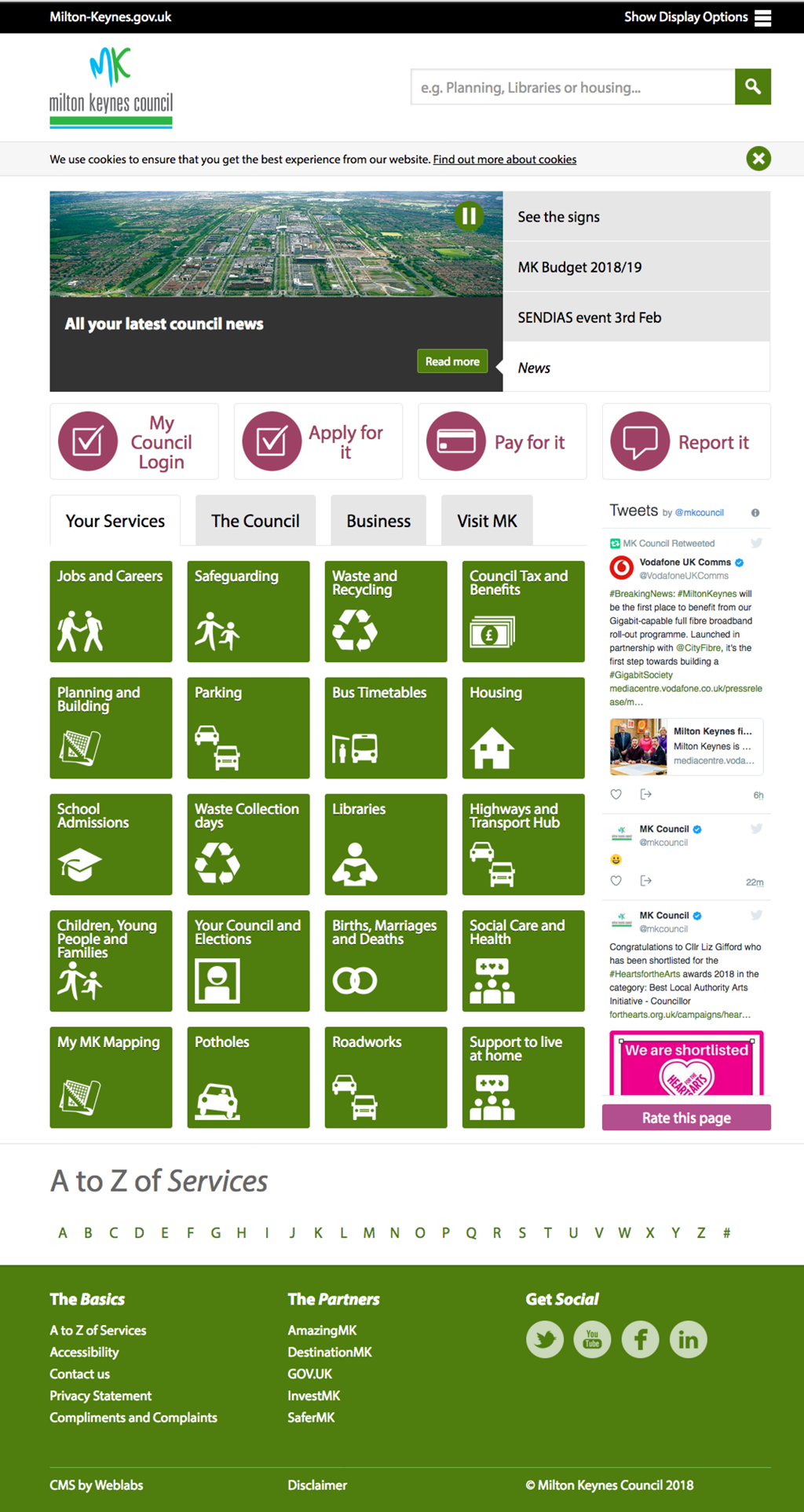 Milton Keynes borough council home page