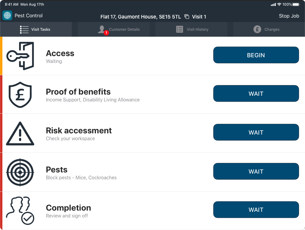 WebLabs Pest Control Suite - Technician's iOS app